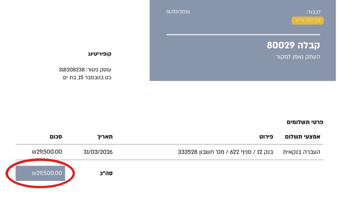 קבלה 80029 · צביקה עינב · 29,500 ₪